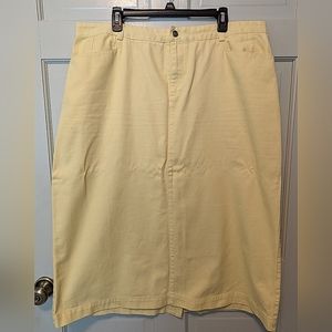 Yellow denim skirt